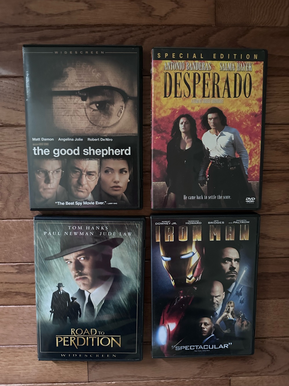 Bundle of DVDs Iron Man Desperado The Good Shepherd The Road To Perdition